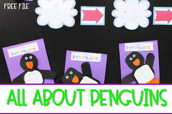 All about penguin lesson plan ideas for kindergarten and first grade. Reading, math, crafts, and anchor charts to help teach your students about penguins! Free file included