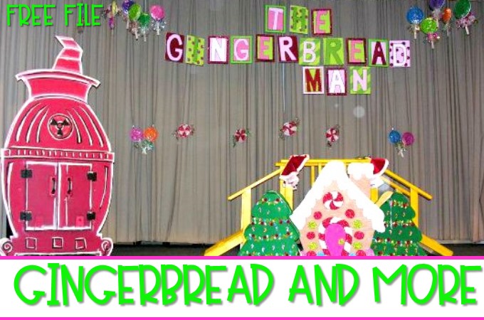 Gingerbread Fun Classroom activities for kindergarten with a free file. Math, literacy, crafts, and more! Kindergarten holiday play ideas too!