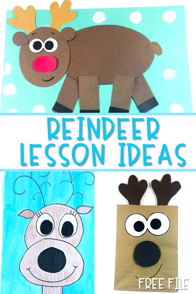 Reindeer Lesson Plans with informational text Free file. Includes crafts, writing, reading and more for your kindergarten lessons or first grade lessons.