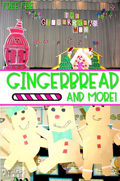 Gingerbread Fun Classroom activities for kindergarten with a free file. Math, literacy, crafts, and more! Kindergarten holiday play ideas too!