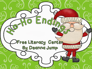 Hang on! Christmas Break is almost here! Ho-Ho Endings Literacy and Math Freebie