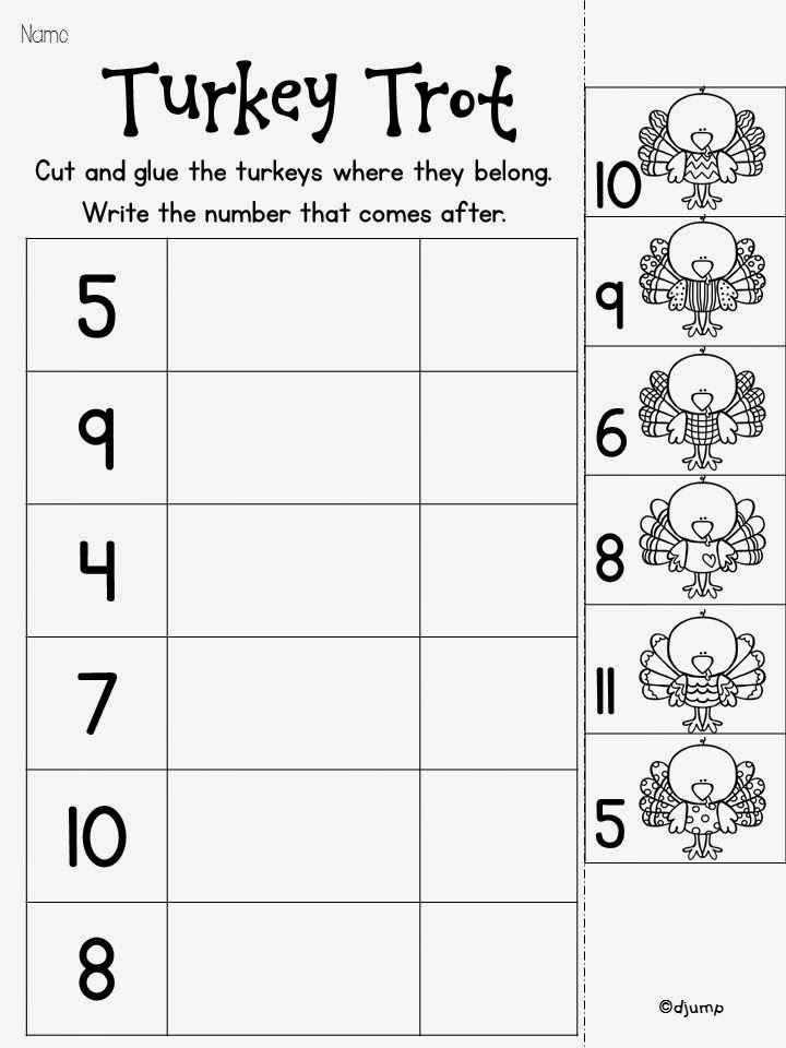 november kindergarten worksheets