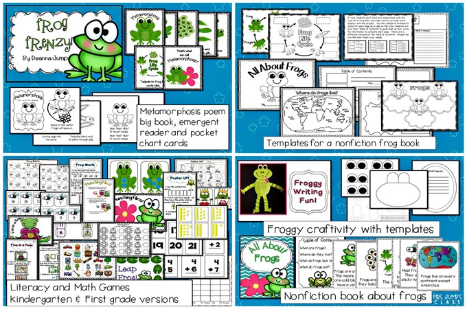 Fun frog lesson plans in a nonfiction unit about frogs. Students read and write about frogs, play math and literacy games, and create a craft, too!