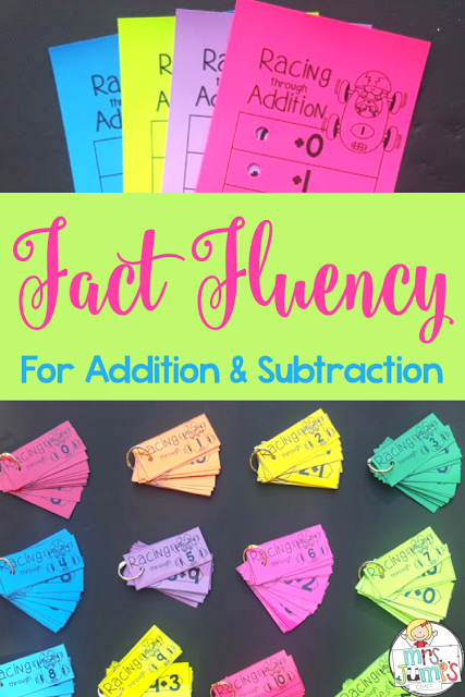 math fact fluency activities and games for kindergarten and 1st grade. Flash cards and game that are self checking for your classroom! Addition and subtraction included.