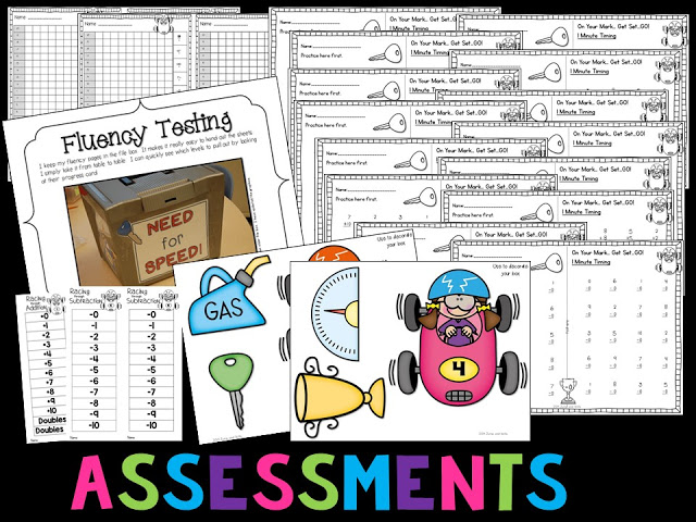 math fact fluency activities and games for kindergarten and 1st grade. Flash cards and game that are self checking for your classroom! Addition and subtraction included.