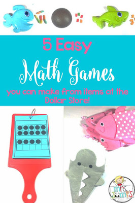 Dollar store math games ideas for kindergarten and first grade. 15 Dollar Store Finds to Use in Your Classroom...Right Away! Here are 5 easy math games you can make from items at the Dollar Store.