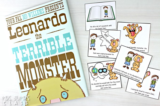 Leonardo the Terrible Monster reading comprehension lesson plans with student response activities. Print and teach lessons to engage your students in reading!