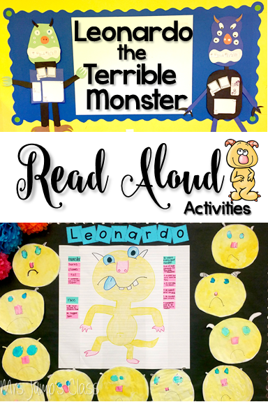 Leonardo the Terrible Monster Lesson plans. Anchor charts for reading comprehension plus student response activities. Perfect for kindergarten and first grade!