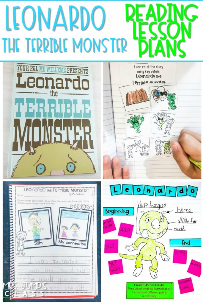 Leonardo the Terrible Monster reading comprehension lesson plans with student response activities. Print and teach lessons to engage your students in reading! #leonardotheterriblemonster #engagingreaders #readinglessonplans