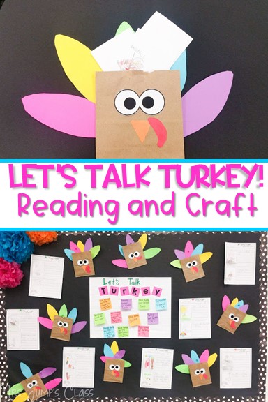 Turkey Trouble reading comprehension activity for kindergarten and first grade. Anchor Chart, Schema lesson, and turkey craft too!