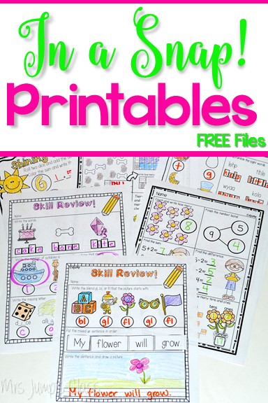 Printable worksheets for busy teachers. Kindergarten and first grade for math and literacy skills.