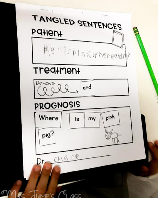 Skill surgery activity literacy practice math worksheets. A fun activity for kindergarten and first grade students. See how we set the stage to engage with our room transformation 