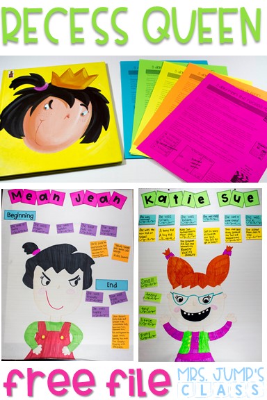 Recess Queen activities for reading comprehension. Crafts, reading responses, and anchor chart to support kindergarten and first-grade students. Art Activity and free download.