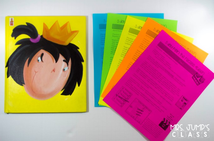 Recess Queen Lesson Ideas for reading comprehension. Crafts, reading responses, and anchor chart to support kindergarten and first-grade students. Art Activity and free download.