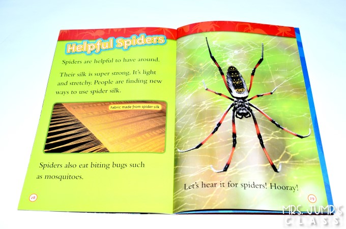 Spider informational text activities for kindergarten and first grade. This is a week long unit of study using a nonfiction book to learn about text features such as the table of contents, labels, captions, and glossary. Your students will love this fun set of lesson plans for your close read!