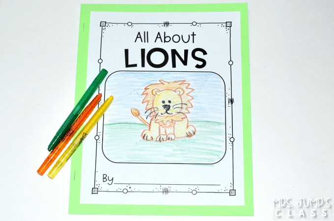 Kindergarten informational text lessons for reading and writing while studying lions! Through close reading students study the features on non-fiction books. Comprehension lessons on building schema, inferring, and opinion writing includes anchor charts and crafts for added engagement.