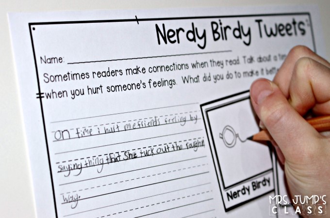 Second Grade Close Reading for Nerdy Birdy Tweets by Aaron Reynolds. Reading comprehension ideas with student response activities. Grammar, vocabulary, and a cute craft too!