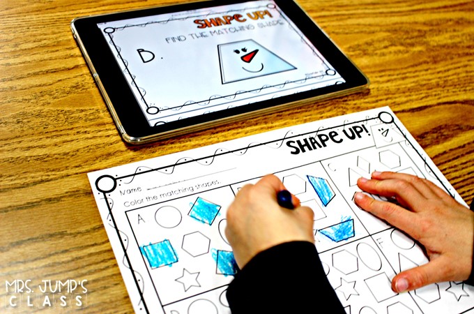 Digital Student Center Activities for kindergarten and first grade classrooms. These paper saving math and literacy skills centers, with response worksheets, will be a classroom favorite.