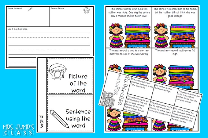 La Princesa and the Pea lesson plans for kindergarten, first, and second grade! Fun reading lesson plans with reading comprehension activities and a craft.