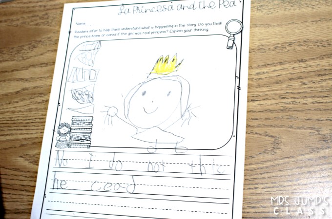 La Princesa and the Pea lesson plans for kindergarten, first, and second grade! Fun reading lesson plans with reading comprehension activities and a craft.