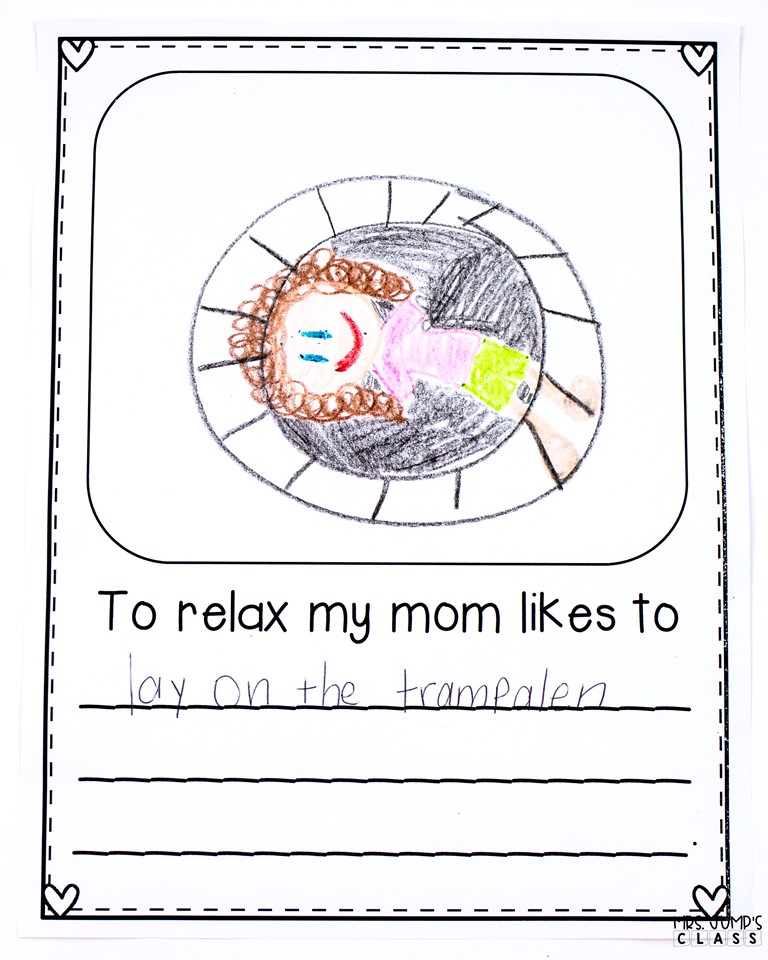 Mother's Day Book Gift and Keepsake from Kindergarten or 1st Grade FREE Sample! Easy classroom project for your kids to make!