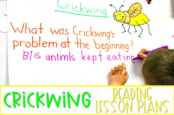 Crickwing reading lesson plans for K-2! 5-day plan with engaging lessons to teach reading comprehension skills using this fun read aloud.