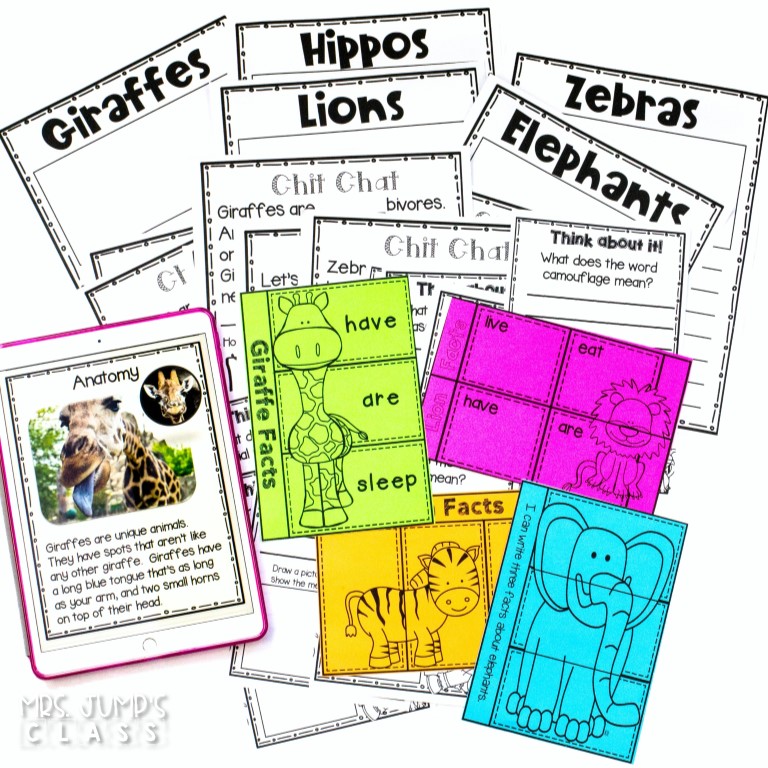 Zoo Animals unit packed full fun ideas and activities! Reading comprehension, learning about animals, close reading passages, crafts, and more!
