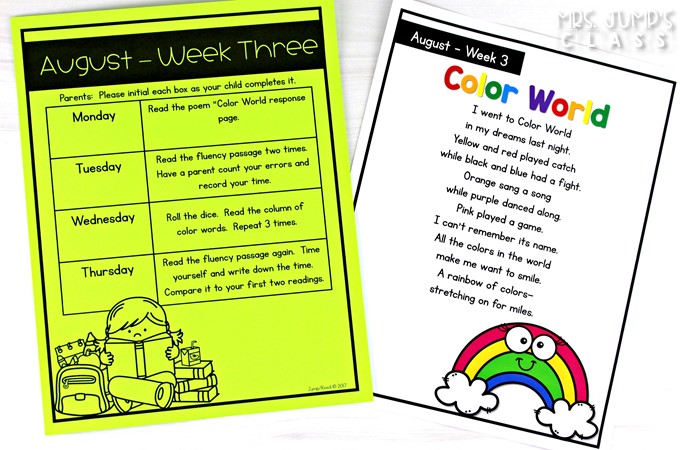 Reading fluency activities to help you focus on fluency in your classroom. Weekly fluency activities that can be completed in class or at home!