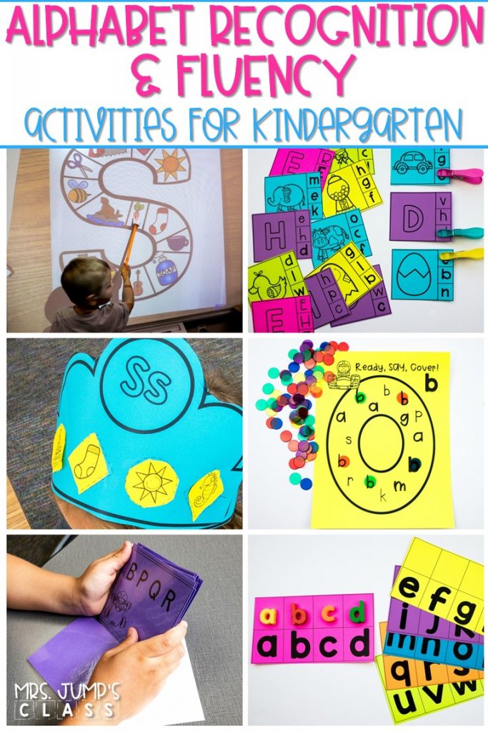 Alphabet recognition and fluency activities. Fun activities and ideas to help your students master letter identification and sound during whole group, small group, and centers! #alphabetrecognition #alphabetactivities #fluency