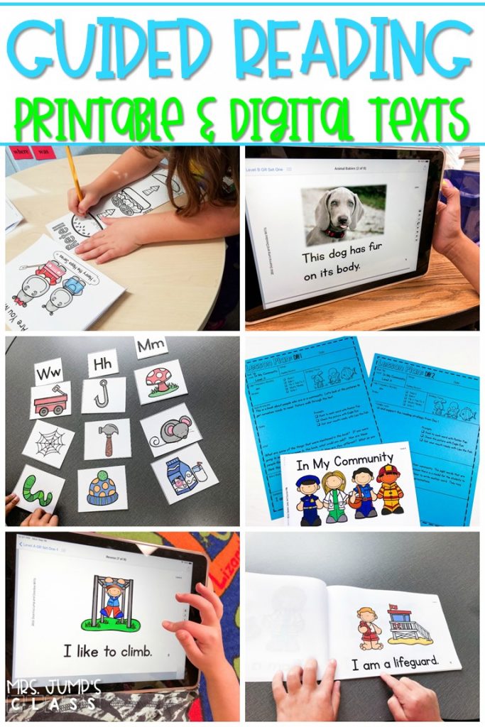 Guided Reading Books available in printable and digital format for K/1. Leveled readers with lesson plans, running records, word work activities, and more! #guidedreading #leveledtext #digitalbooks #guidingreaders