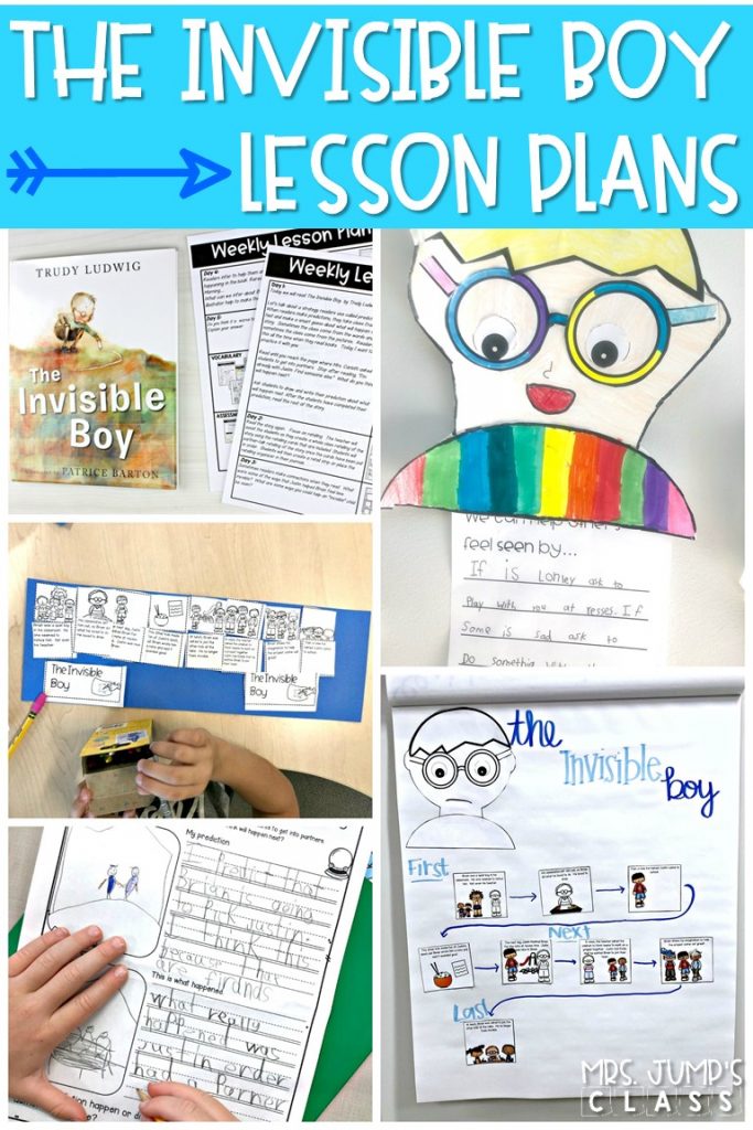 The Invisible Boy read aloud. Reading comprehension lesson plans with student response activities. Vocabulary, grammar, sentence study, and a craft, too! #theinvisibleboy #readaloud #readinglessonplans #engagingreaders