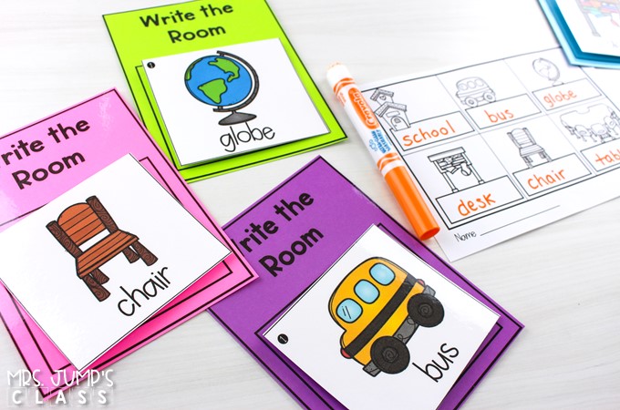 Write the room center activities for kindergarten and first grade. 80 sets of word cards with differentiated response sheets! Beginning sounds, word families, nursery rhymes and more!