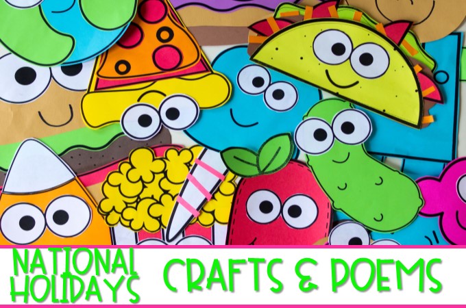 These easy crafts are so much fun and perfect for celebrating some quirky national holidays. Cherry popsicle day, Pickle day, Taco day, and more!