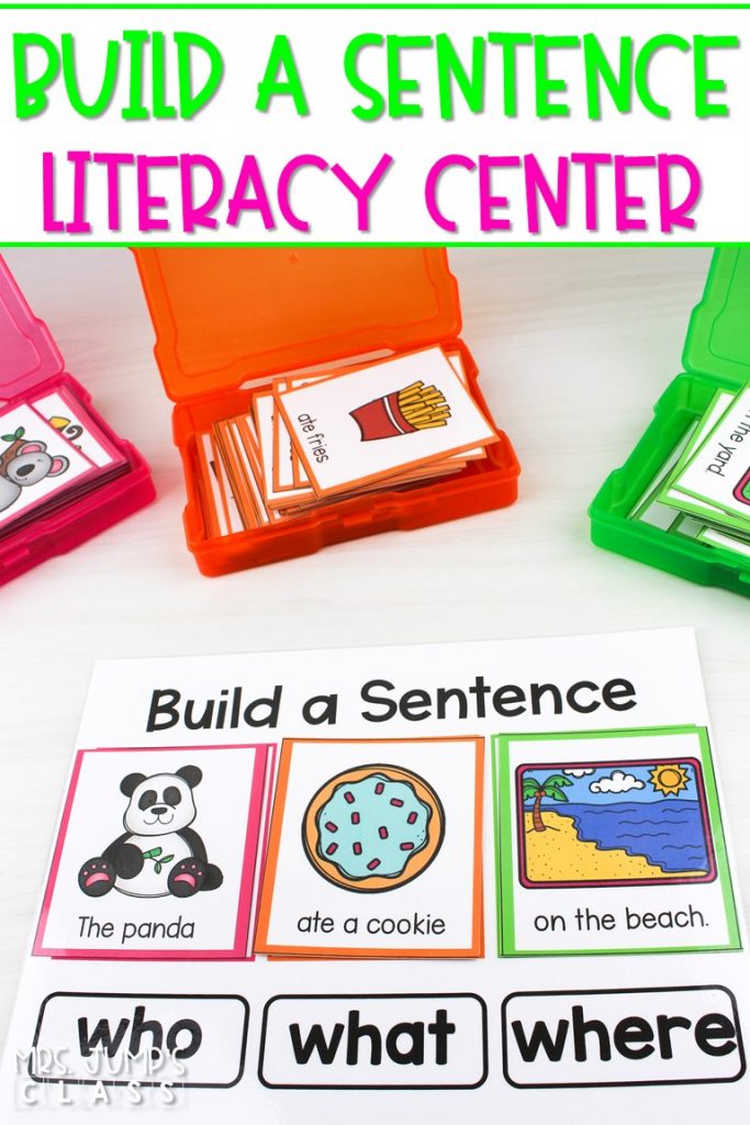 Engaging sentence building activity to teach your students about sentences and their parts. This color-coded resource is perfect for K-1 literacy centers.