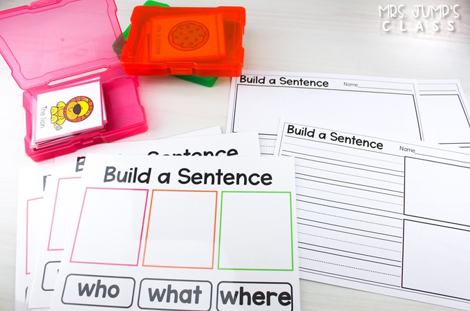 Engaging sentence building activity to teach your students about sentences and their parts. This color-coded resource is perfect for K-1 literacy centers.