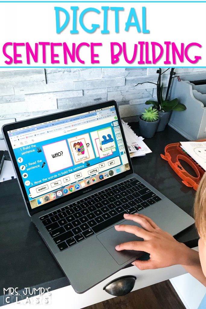 Digital sentence building activities that are preloaded to Seesaw for distance learning, or use of technology within your kindergarten classroom.