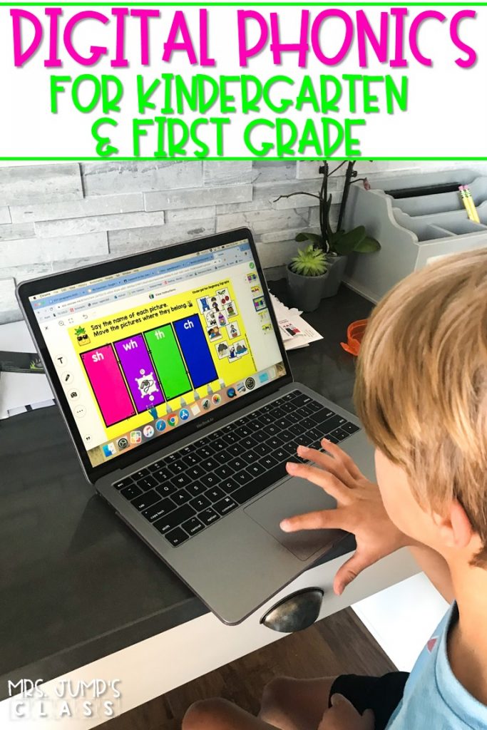 Digital phonics daily activities for kindergarten and first grade. 1-click Seesaw links and PowerPoint versions available for easy use! 
