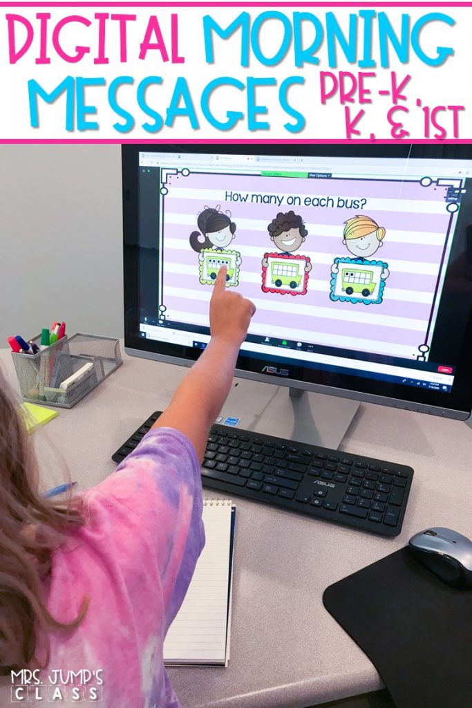 Digital morning messages are a fun way to review and practice literacy and math skills each day. Plus, they are easy to use on video conferencing platforms for virtual learning.