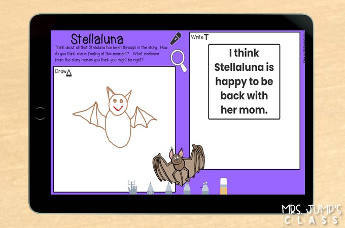 Stellaluna book activities that are available in a printable and digital format. Students respond to literature and develop reading comprehension skills.