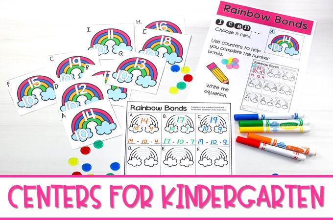 These centers for kindergarten are perfect for Spring! Printable and easy to prep centers for students to practice math and literacy skills.