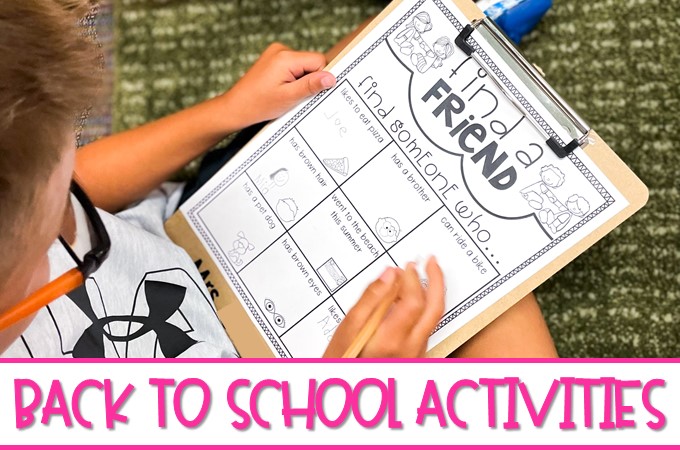 Back to School Activities and Crafts for the Primary Classroom