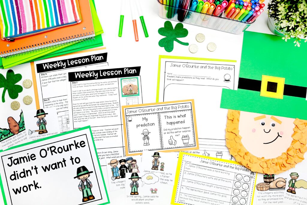 A variety of printables and a craft for Jamie O'Rourke and the Big Potato