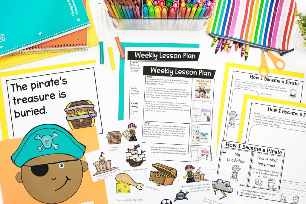 A variety of printable activities for How I Became a Pirate