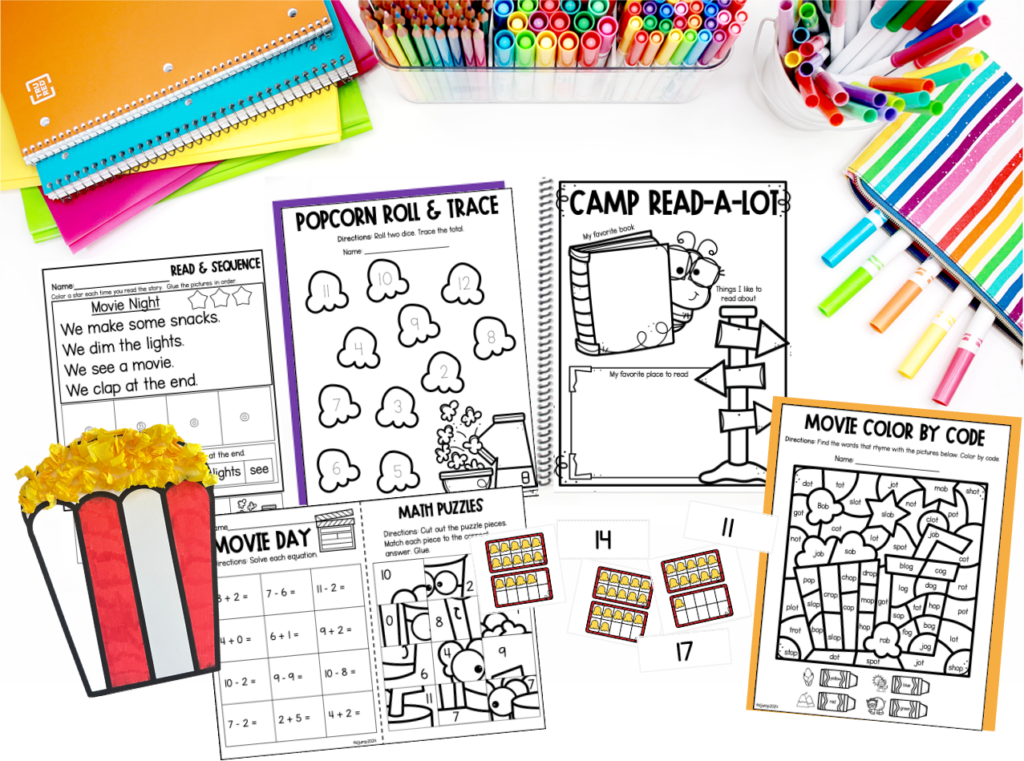 A popcorn craft and learning activities